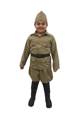 Köylü Kostüm Çanakkale Asker Çocuk Kostümü Toprak