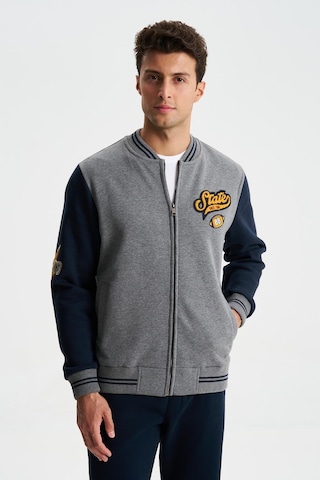 Arma Erkek Pamuklu Regular Fit Dik Yaka Baskılı Cepli Kolej Mont Sweatshirt 001