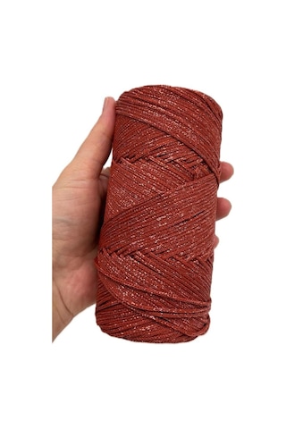 Angel Çanta Aksesuar Moly Yarn 200 Gr Simli Polyester Makrome Taba Diğer