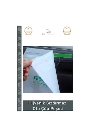 Hijyenpoşeti Su Geçirmez Yapışkanlı Pratik Oto Araba Araç İçi Sızdırmaz Torpido Hijyen Çöp Poşet 20
