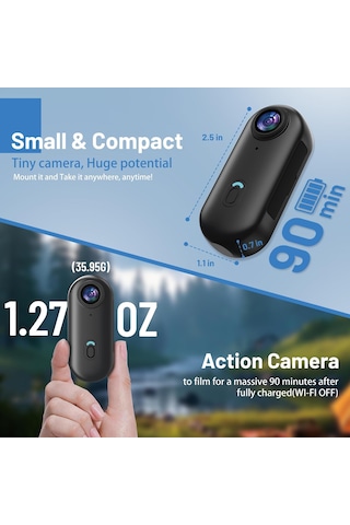 1080p Mini Vücut Aksiyon Kamerası Wifi Kask-motosiklet-gidon-araç Uyumludur