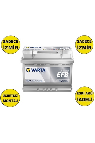 Varta Dynamic Efb N70 Start-stop 12 V 70 Ah 760 Cca Akü-yerinde Montaj