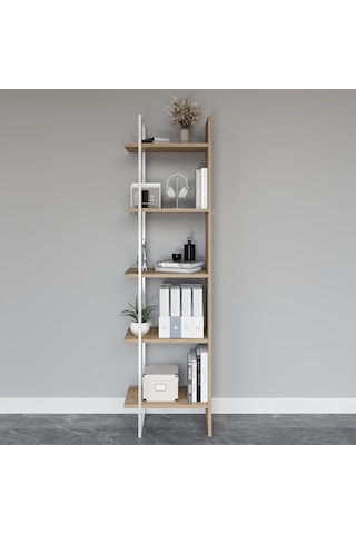 Lagomood Poly Kitaplık Meşe Beyaz