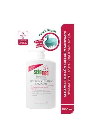Sebamed Her Gün Kullanım Hassas Saçlar İçin Günlük Saç Bakım Şampuanı 1 L + Silikon Tarak