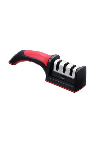 Promosyonca 3 Aşamalı Profesyonel Bıçak Bileyici, Ergonomik Tutma Saplı, Siyah-kırmızı Sku: Smg8690010547828