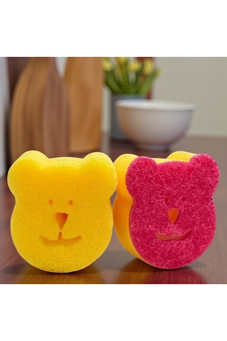 Technow Sponge Çift Taraflı Gülen Yüz Çok Amaçlı Sihirli Bulaşık Süngeri 2 Adet