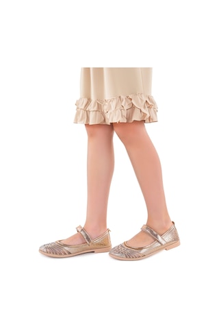 Kiko Kids Cırtlı Kız Çocuk Babet Ayakkabı Arç 06 Altın
