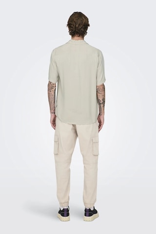 Only & Sons Onsdash Lıfe Reg Vısc Res Ss Shırt Erkek Gömlek 22024164 Bej