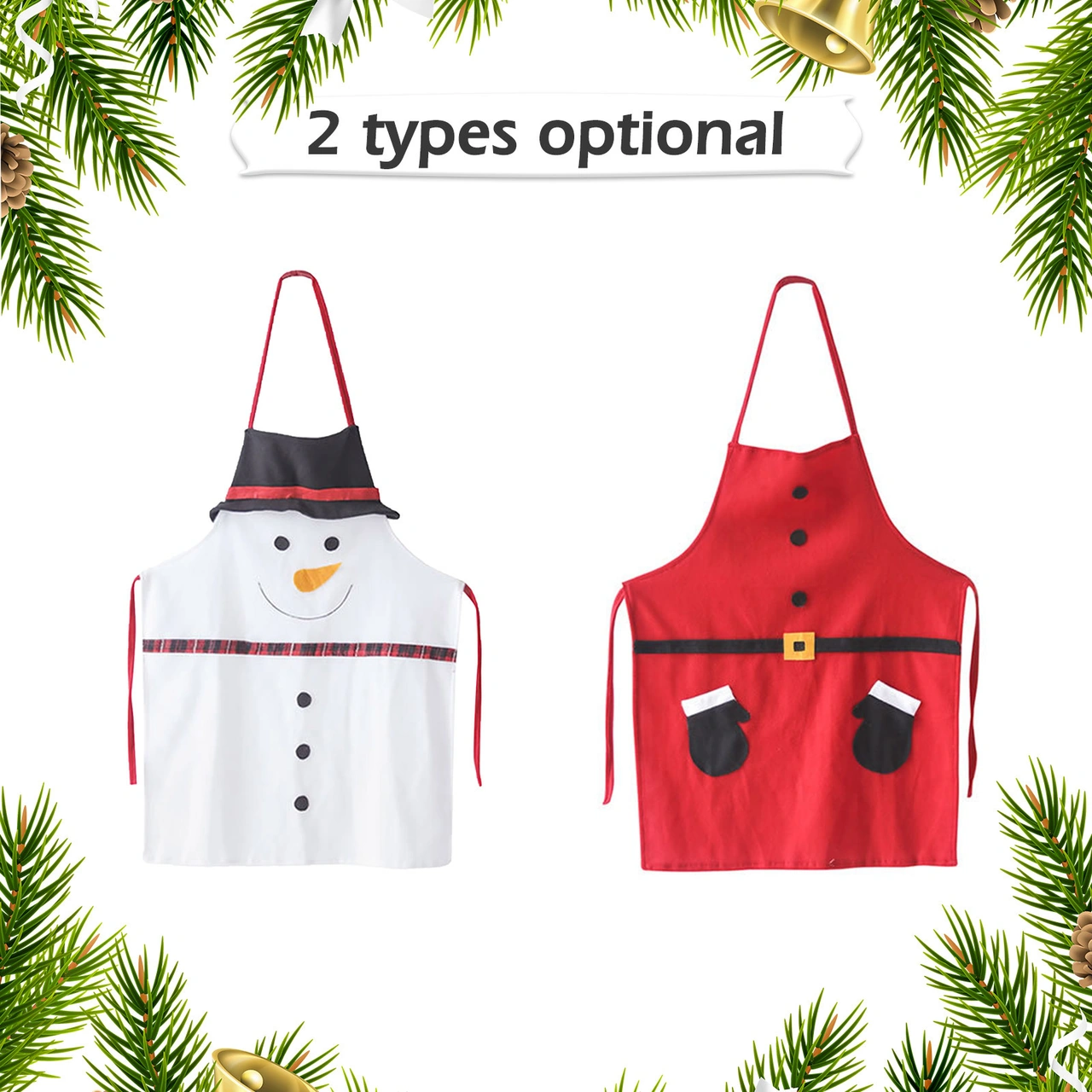 Kangvka Kırmızı Beyaz Flanel Noel Fistanası - Kar Tanrısı Desenli, 56x73 Cm, 90g Beyaz