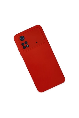 Cosmotex Newface Xiaomi Poco M4 Pro 4g Kılıf Nano İçi Kadife Silikon - Kırmızı