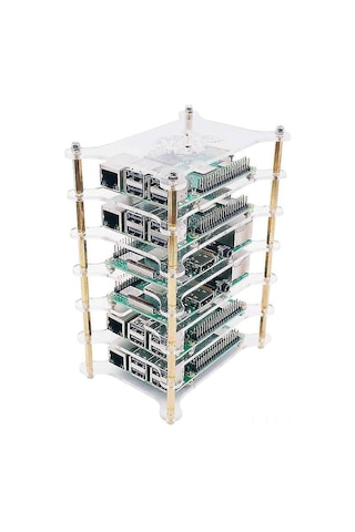 Wezone Raspberry Pi 4b/3b+/3b/2b/b+ İçin 6 Katlı Akrilik Kasa, Tüm Portlara Erişim, Isıtma Lavabosu Ve Usb Hub Uyumlu, Kolay Montaj, Şeffaf Tasarım