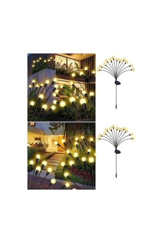Solar Işık Bahçe Aydınlatma Saçaklı Yürüyüş Aydınlatma Sarı