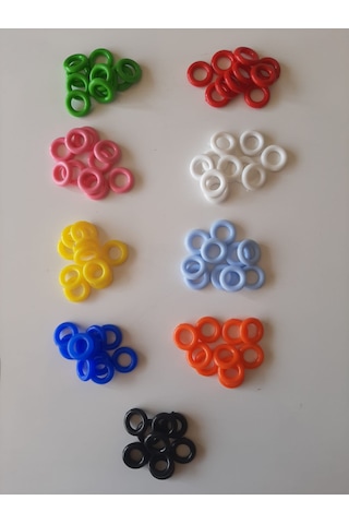 Mh Plastik 9 Renk Karışık Güvercin Boncuğu Halkası 90 Adet