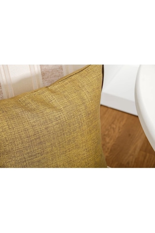 Linen Pamuk Keten Baskılı Haki Kırlent 45 45 Cm - 537 45 x 45