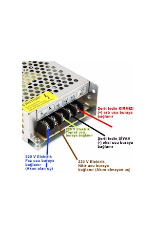 Noas Yl25-0060 5a Süper Slim Led Trafosu 12v 60w