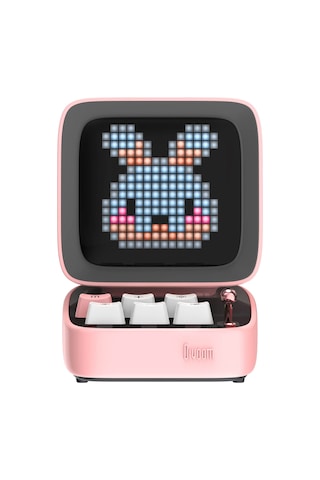 Divoom Ditoo-Mic Pembe Karaoke Mikrofonlu Piksel LED Ekranlı Uygulama Kontrollü Akıllı Bluetooth Hoparlör
