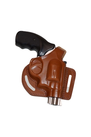Smith Wesson 38 Calibre Deri Tabanca Kılıfı Taba Açık-40123 Taba