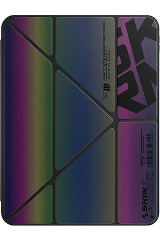 Apple Uyumlu iPad  Air 13 2025 Kılıf Skinarma Holografik Arkası Şeffaf Çıkarılabilir Magnetik Kira Kobai Colorful