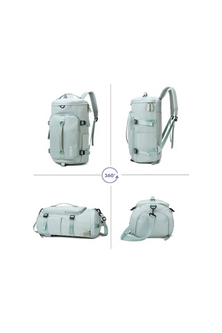 375 Büyük Kapasiteli Su Geçirmez Ve Aşınmaya Dayanıklı Crossbody Seyahat Sırt Çantası Sis Mavisi Mavi