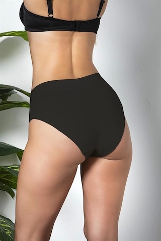 Fevien 3'lü Paket Dikişsiz, İz Yapmaz, Lazer Kesim, Yüksek Bel Slip Külot Siyah Brf21263 Siyah