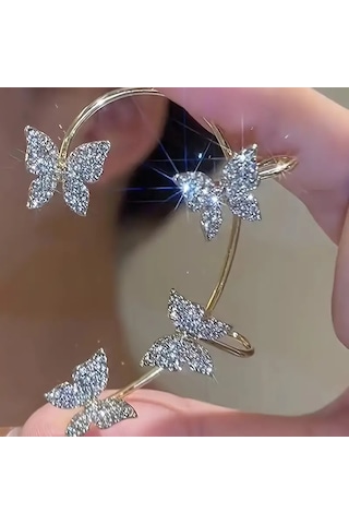 Kelebek Tasarımı Kulak Manşeti