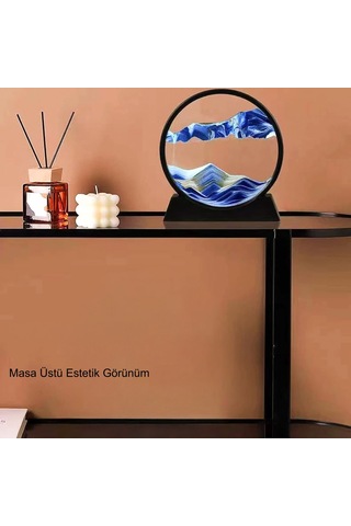 Hymark Hareketli 3d Kum Saati 30cm Büyük Boy Mavi Yuvarlak 12inch