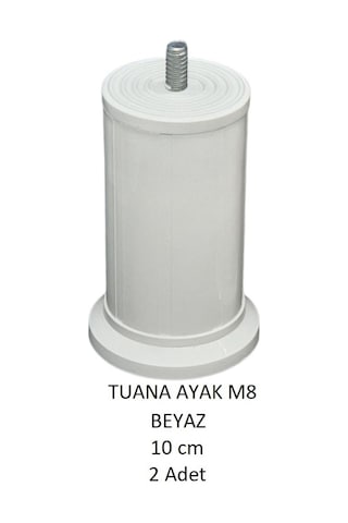 Tuana Ayak 10 cm M8 Cıvatalı Beyaz (2 Adet)