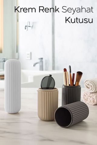 Çizgili Seyahat Kutusu Makyaj Takı Organizeri Mini Saklama Kutusu Karışık Renk 19 X 6 Cm Çok Renkli