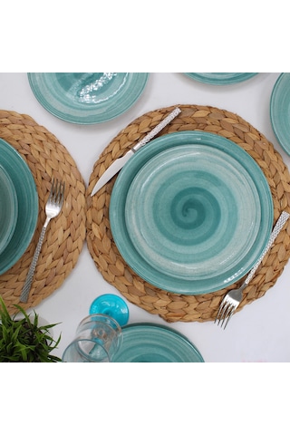 Milas 18 Parça Yemek Takımı Mavi