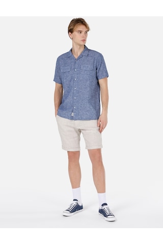 Colin's Colins Normal Kesim Shirt Yaka Cepli Mavi Erkek Kısa Kol Gömlek Cl1068758 Cl1068758 Q1.v1 Inv İndigo