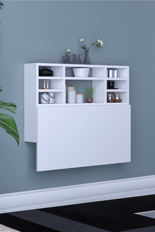 Dekorfim DF01104B Duvara Monte Pratik Katlanır Raflı Kırma Mutfak ve Yemek Masası