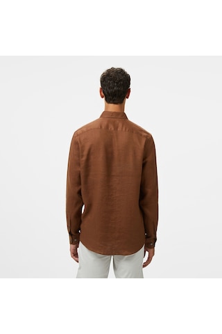 Nautica Erkek Kahverengi Classic Fit Gömlek Düz W55101t Kahverengi