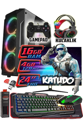 Warbox Katudo i3-6100 16 GB 256 GB + 250 GB HDD 4 GB R7 240 22" W10P Masaüstü Bilgisayar