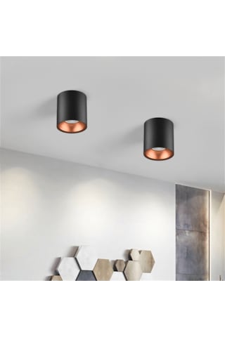Silindir Sıva Üstü Led Spot Siyah Bakır 5w