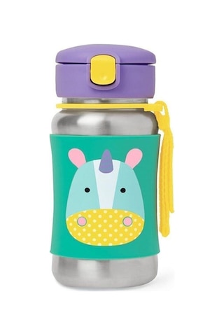 Skip Hop Pipetli Paslanmaz Çelik Suluk 350 ML  Unicorn