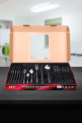 Ay Işığı 36 Parça Çatal Kaşık Bıçak Takımı Gümüş