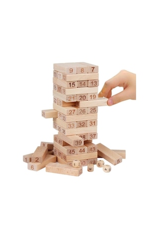 54 Parça Ahşap Jenga Oyunu