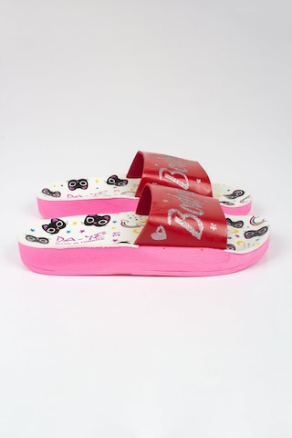 Kız Çocuk Minik Kedi Temalı Bodrum Yazılı Terlik-5792-kırmızı Kırmızı