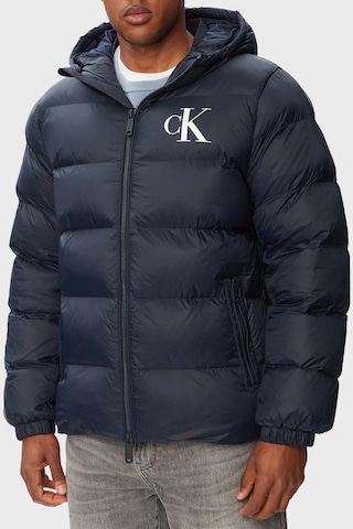 Calvin Klein Logolu Su İtici Kapüşonlu Şişme Mont Lv04rg513gcef Erkek Mont Lv04rg513g Cef Lacivert