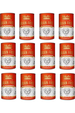 Nutri Canin Tahılsız %92 Somon ve Ördekli Konserve Yetişkin Köpek Maması 12 x 400 G