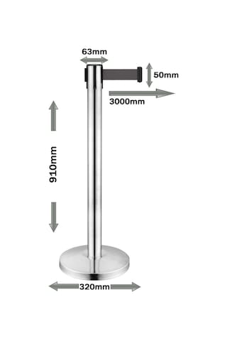 Takım Siyah Şeritli Paslanmaz Şerit Bariyer Yönlendirme Bariyeri 3 M