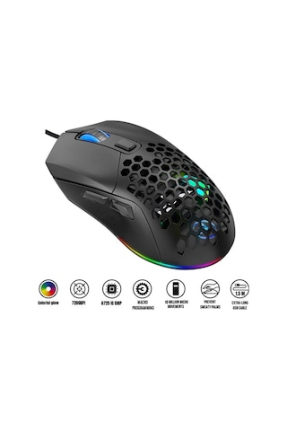 Novahub X300 Rgb Oyun Faresi: 7200 Dpı, 6 Prg. Tuş, Makro, Ergonomik 001