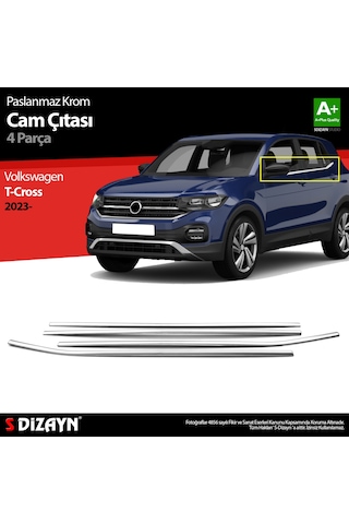 S-dizayn Vw T-cross Krom Cam Çıtası 4 Prç 2023 Üzeri