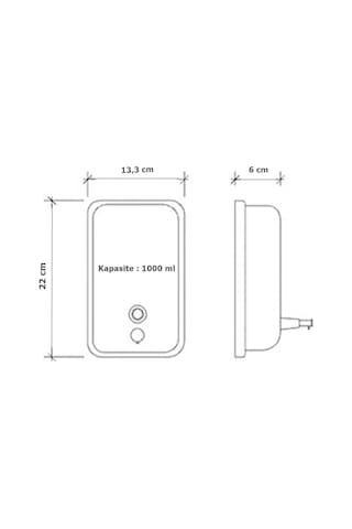 Tema Paslanmaz Sıvı Sabunluk 304 Kalite Paslanmaz 1000 Ml