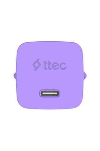 Ttec Smartcharger Gan 20w Pd Seyahat Hızlı Şarj Aleti + Usb-c - Lightning 120cm Kablo Neon Mor