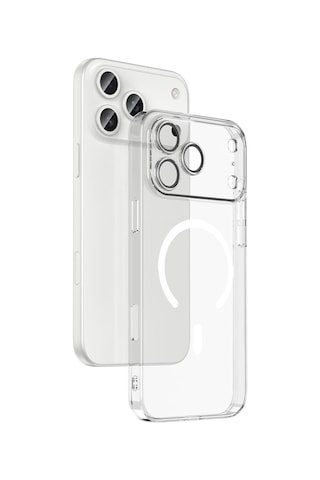 Apple Uyumlu iPhone 17 Pro Max Magsafe Özellikli Kamera Lens Korumalı Sert Fox Kılıf Şeffaf
