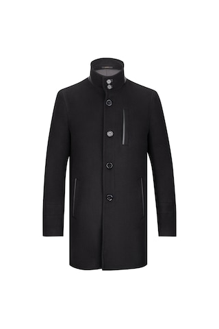 Hatemoğlu Siyah Slim Fit Hakim Yaka Yünlü Palto 2958675 Siyah