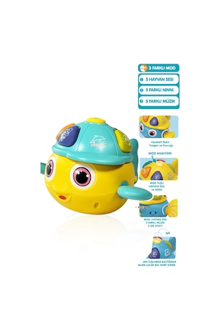 Toyaş Işıklı Ve Müzikli Balık Bebek Piyanosu Motor Beceri Gelişimi Müzikli Oyuncak Hayvan Sesli Balık Bebek Oyuncağı Sarı Sarı