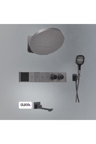 Royal Ankastre Termostatik Batarya Ve Duş Seti Gun Gray D.059 Inox