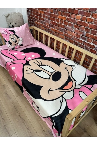 Pembe Mini Dijital Baskı Kapitone Pike Takımı